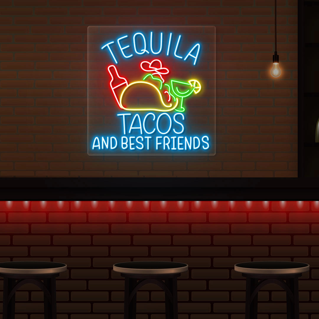 Tequila and Tacos Neon Artwork Sign