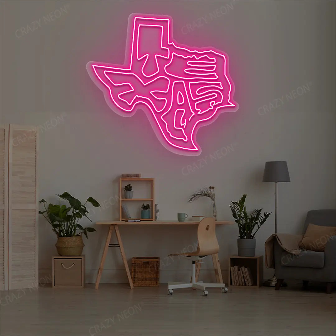 TEXAS Map Neon Sign