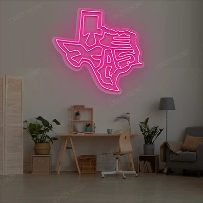 TEXAS Map Neon Sign