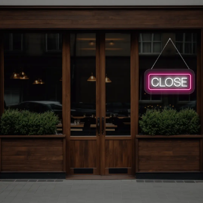 Horizontal Close Neon Sign