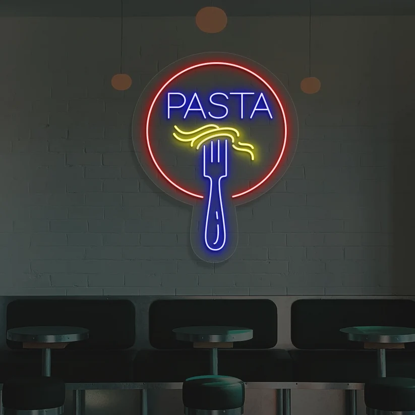 Fork & Pasta Neon Sign