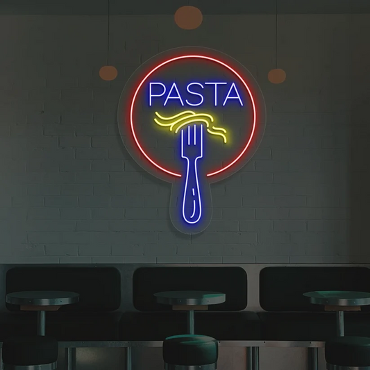 Fork & Pasta Neon Sign