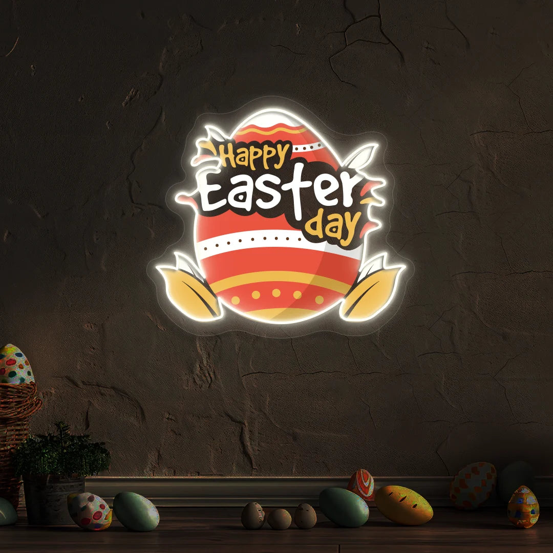 Happy Easter Day Egg Neon Artwork Sign