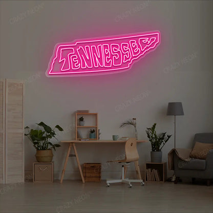 TENNESSEE Map Neon Sign