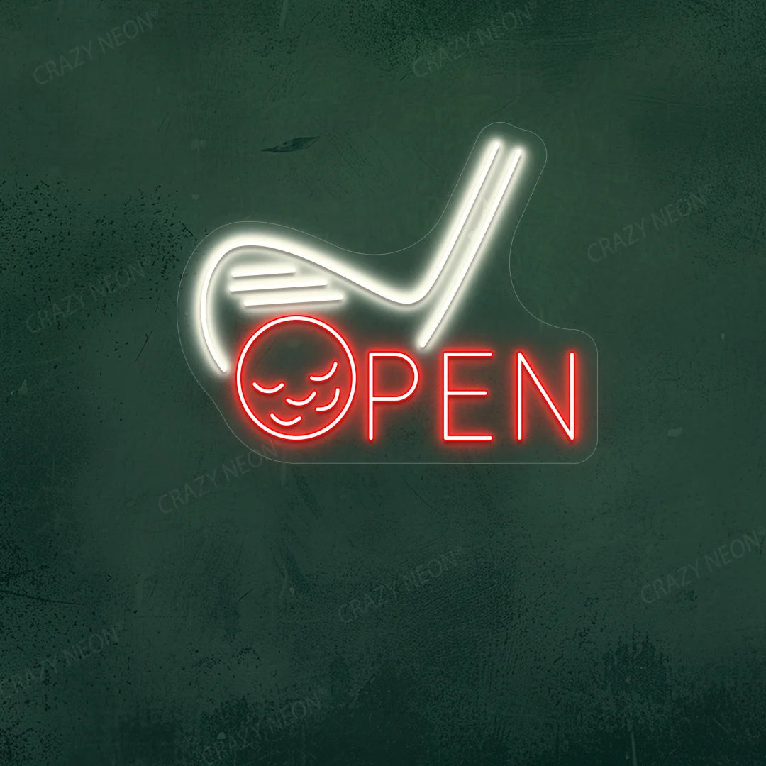 Golf Stick Open Neon Sign