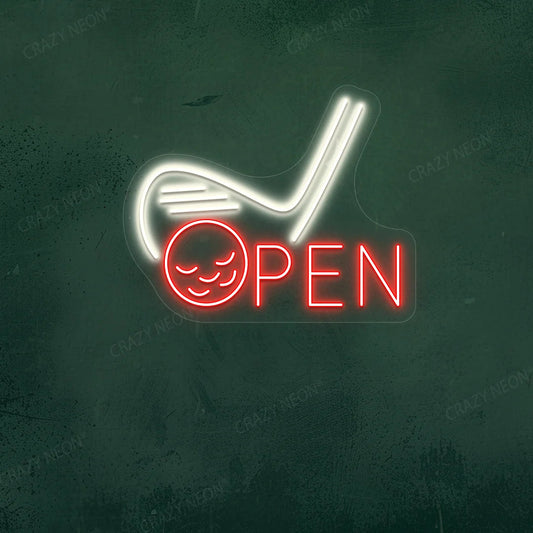 Golf Stick Open Neon Sign