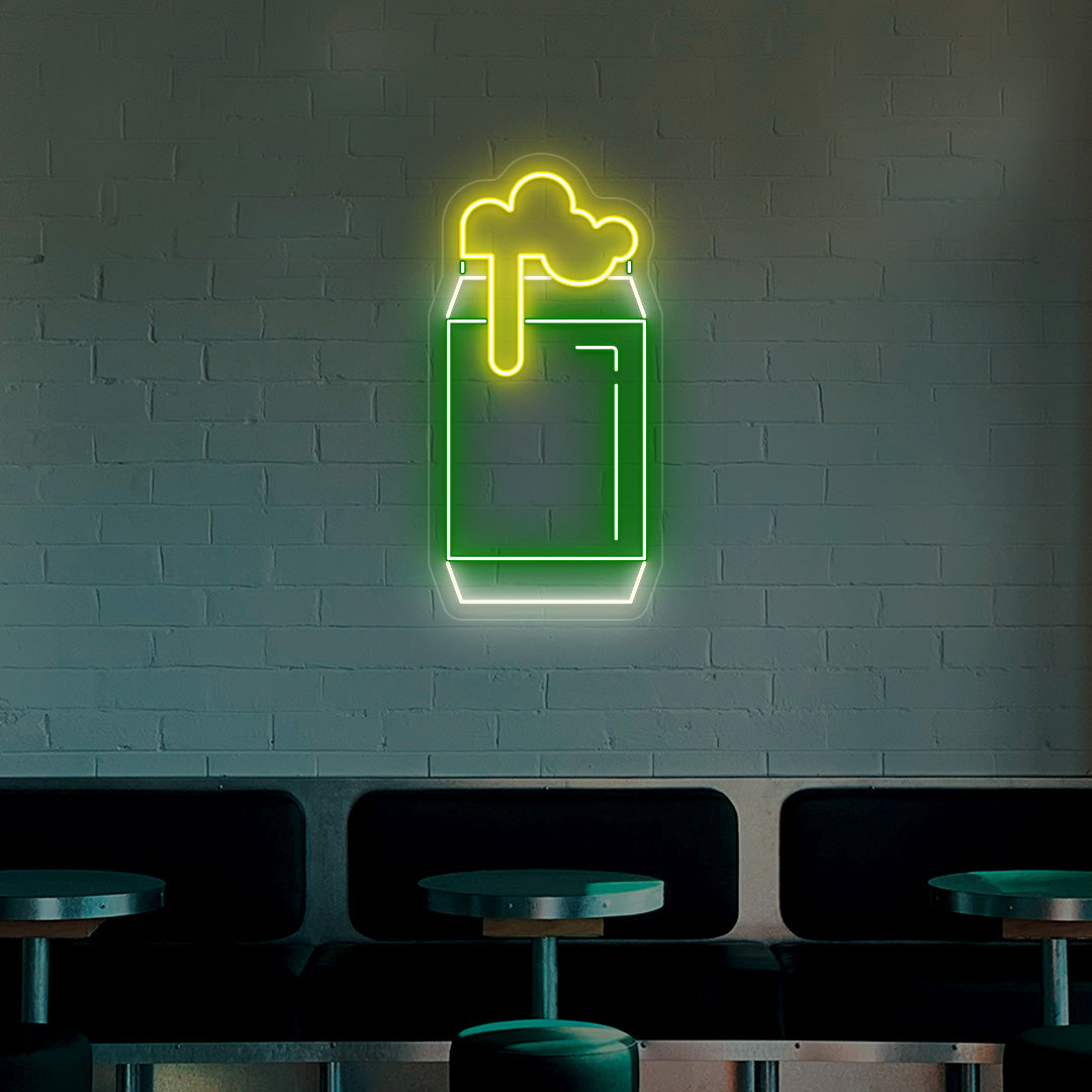 Beer Can Bar Neon Sign - Multicolor