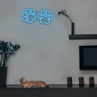 Paw Print Glow Neon Sign