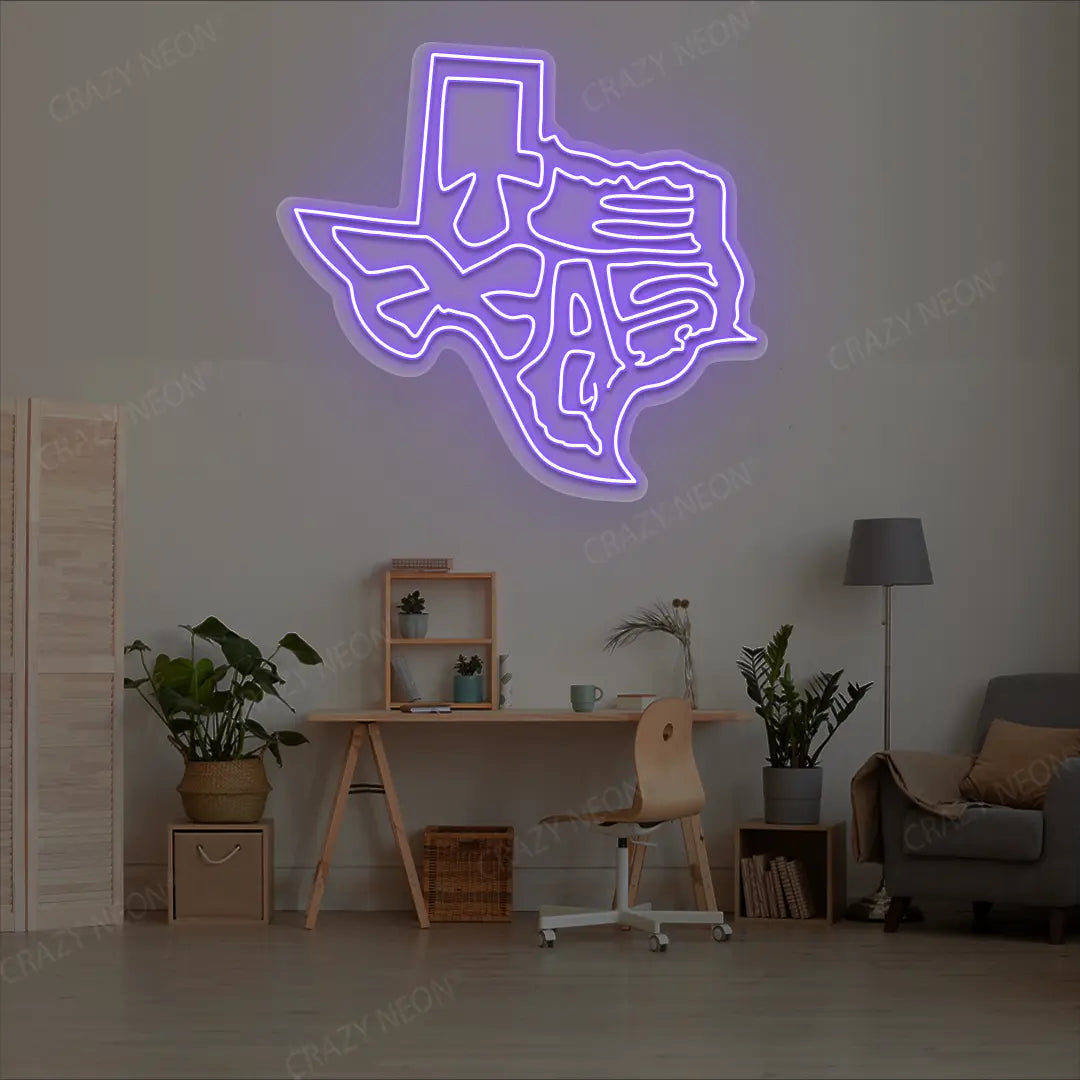 TEXAS Map Neon Sign