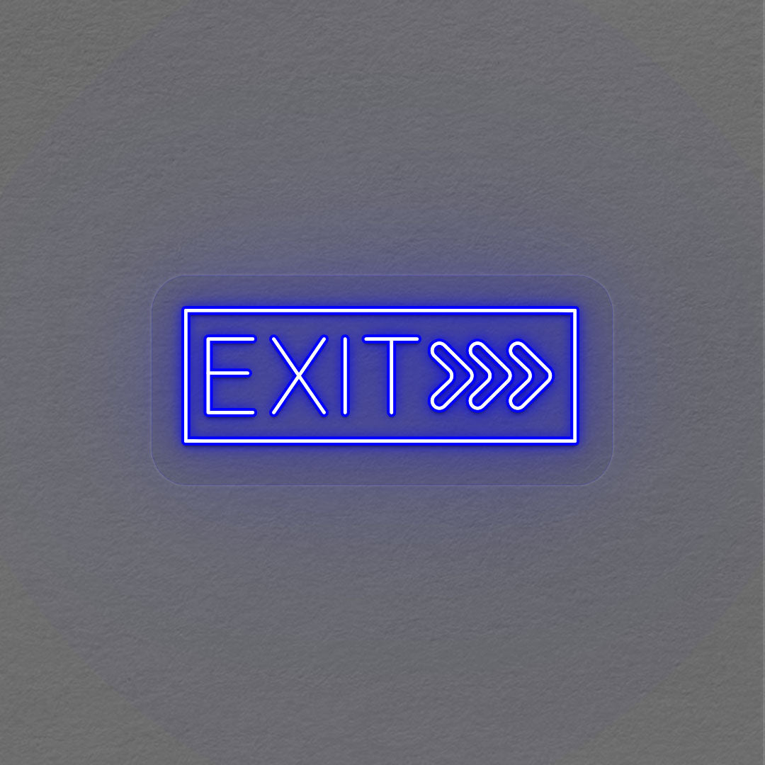 Exit With Arrow Neon Sign