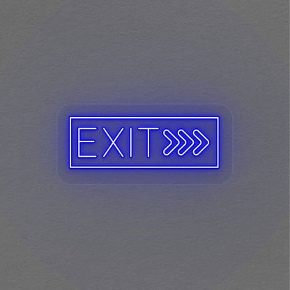 Exit With Arrow Neon Sign