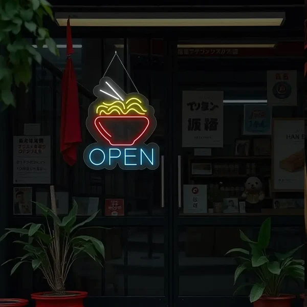 Noodles Open Neon Sign