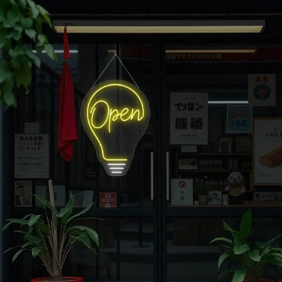 Bulb Open Neon Sign