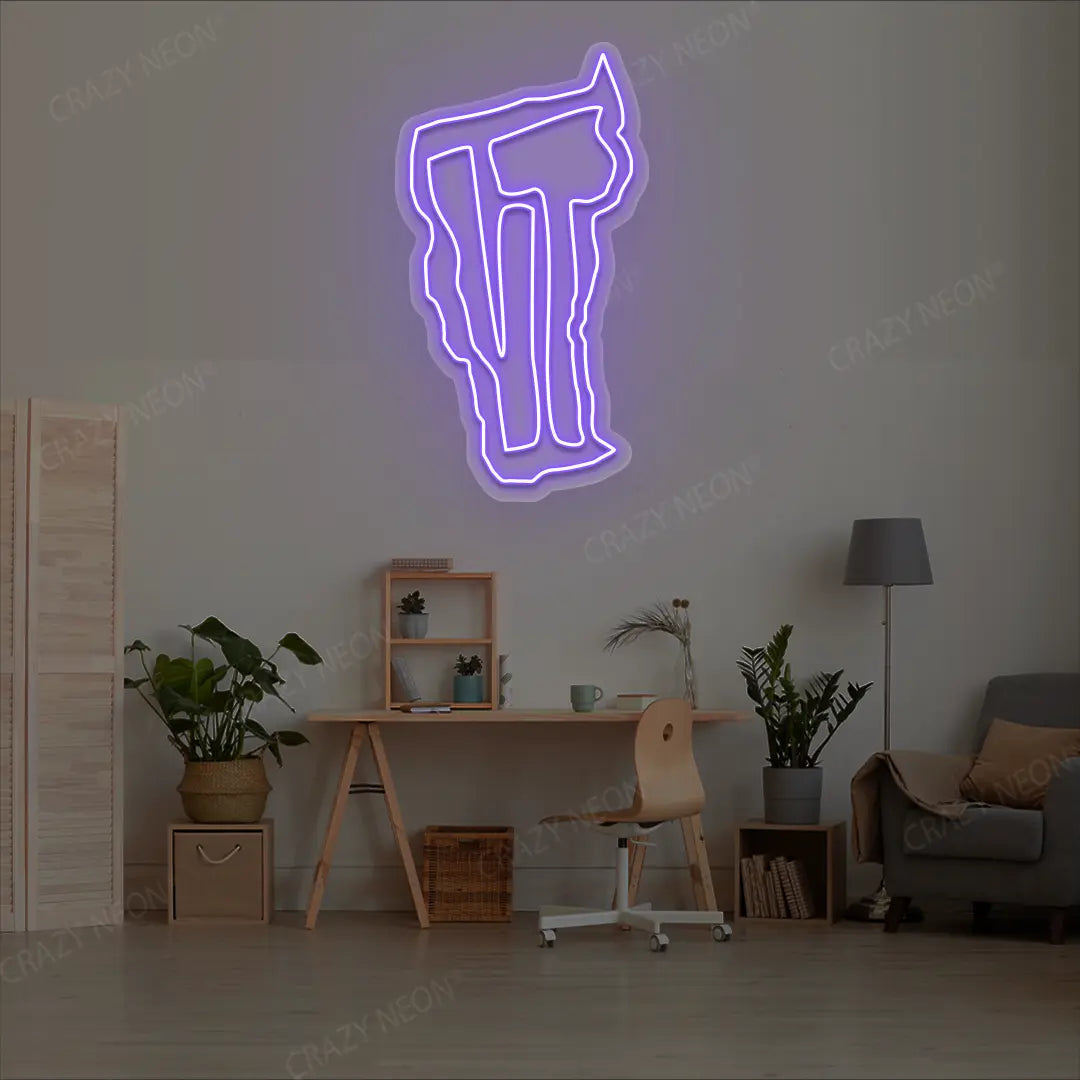VERMONT Map Neon Sign