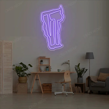 VERMONT Map Neon Sign