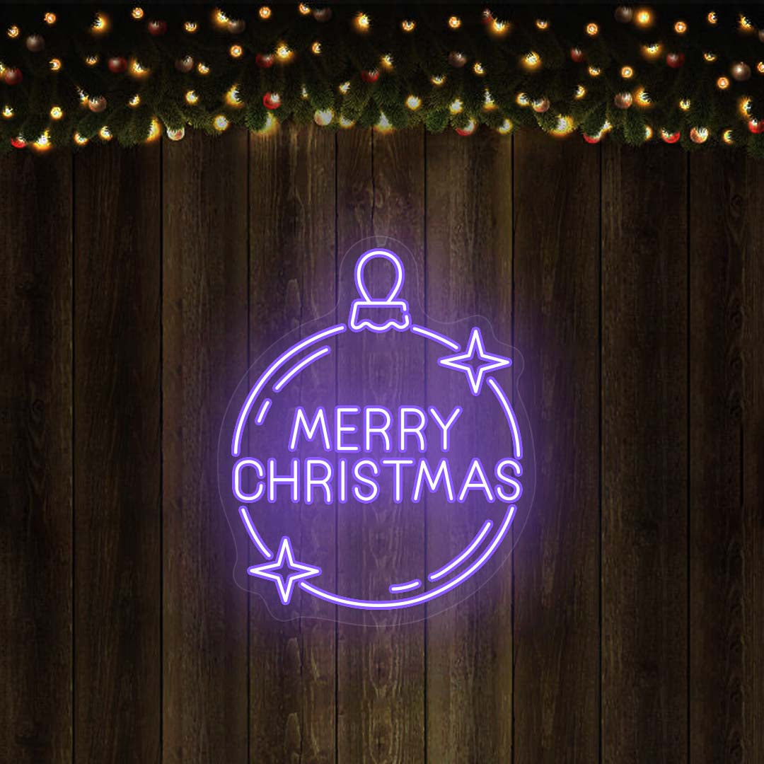 Merry Christmas Ornament (Jingle Bell) Neon Sign