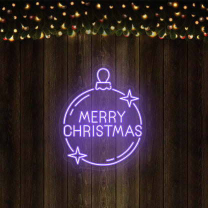 Merry Christmas Ornament (Jingle Bell) Neon Sign