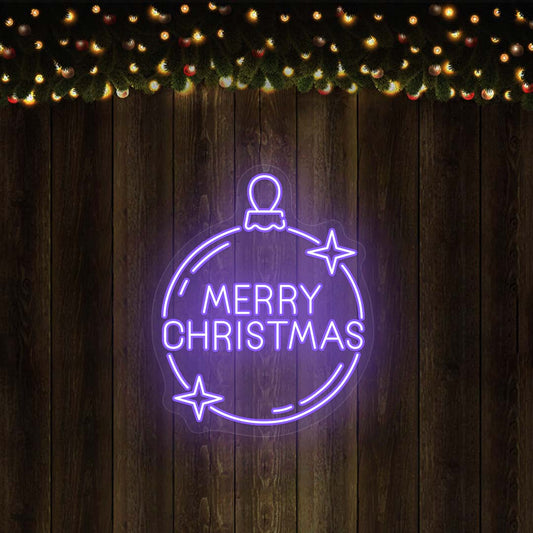 Merry Christmas Ornament (Jingle Bell) Neon Sign