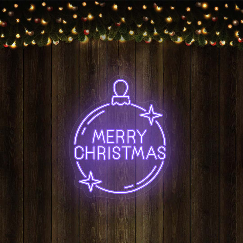 Merry Christmas Ornament (Jingle Bell) Neon Sign