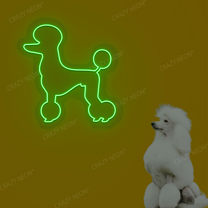 White Poodle Dog Neon Sign