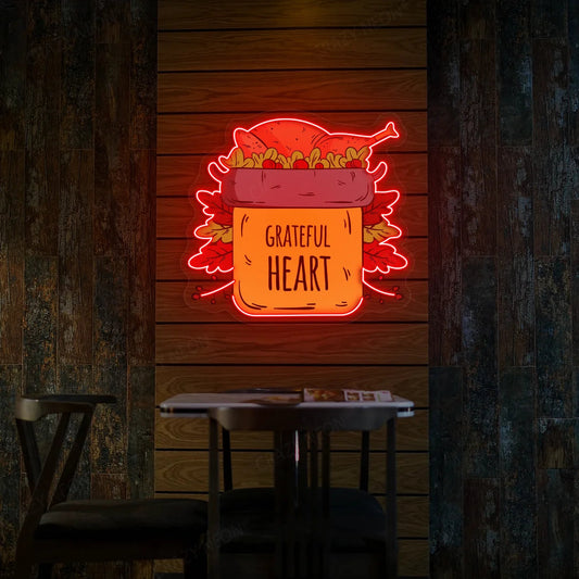 Autumn Harvest Jar Thanksgiving Neon Sign
