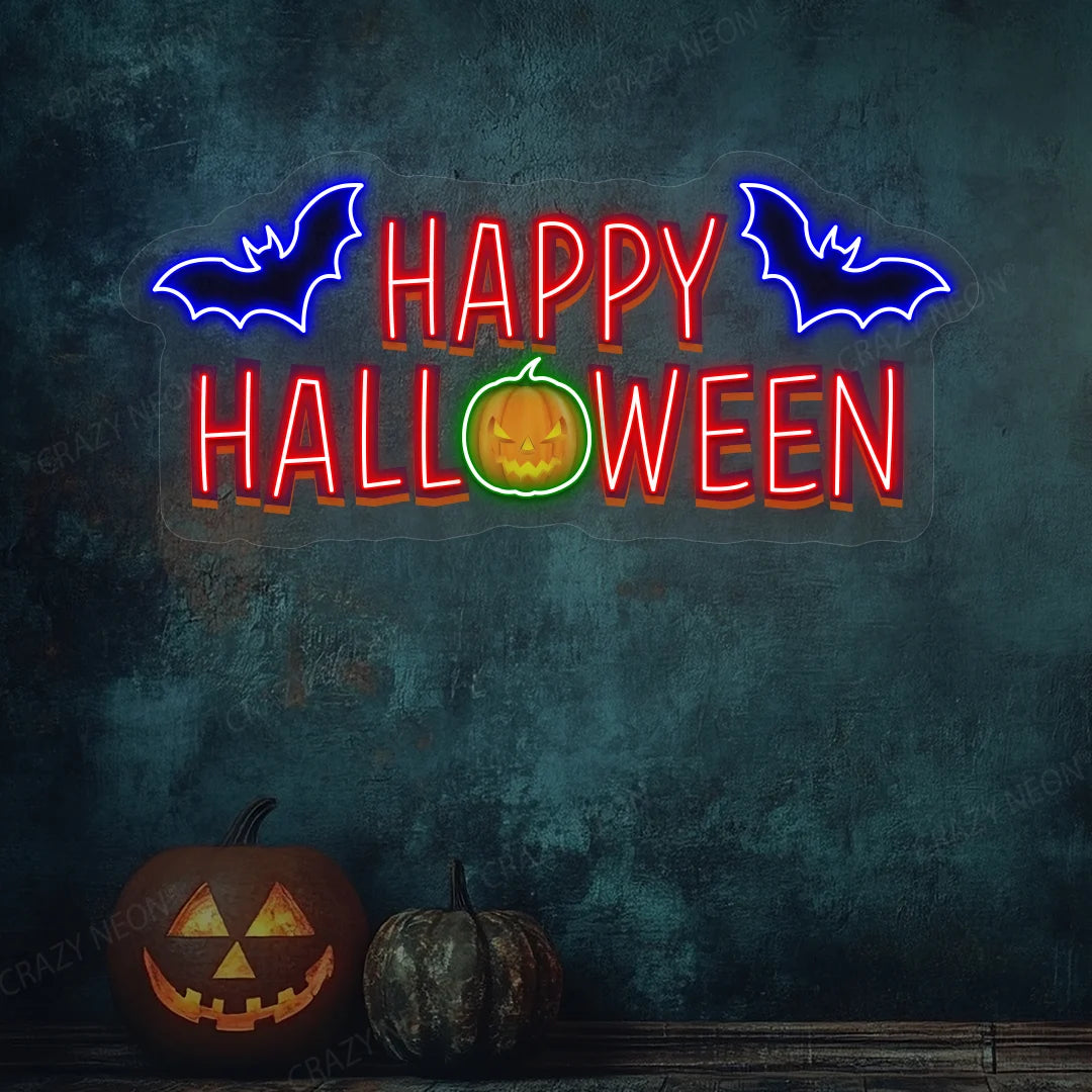 Happy Halloween Neon Artwork