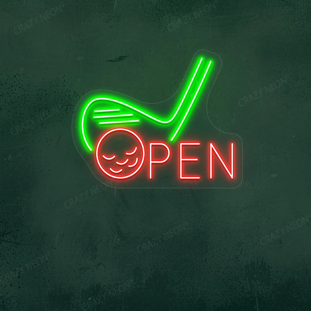 Golf Stick Open Neon Sign