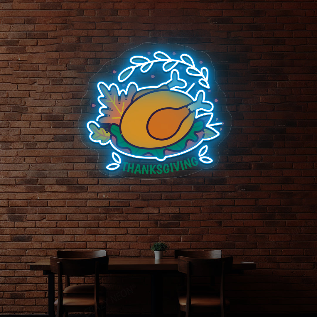 Thanksgiving Roast Turkey Neon Sign