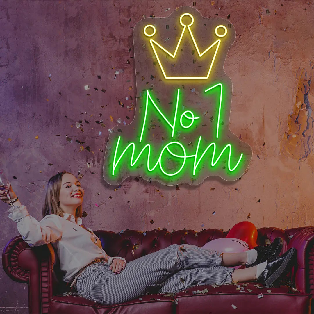 No.1 Mom Crown Neon Sign