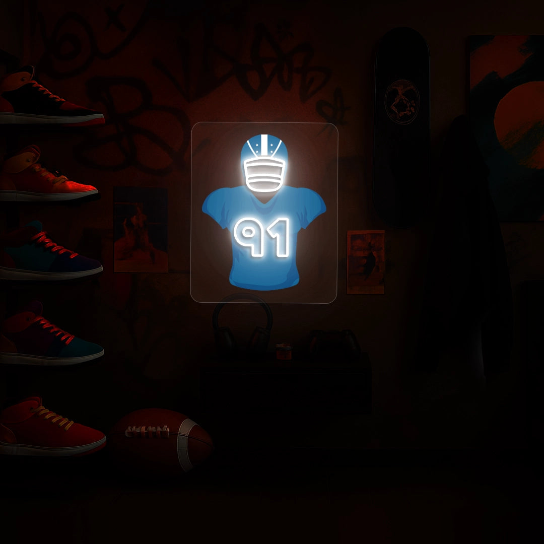 IND Jersey Football Neon Artwork Sign