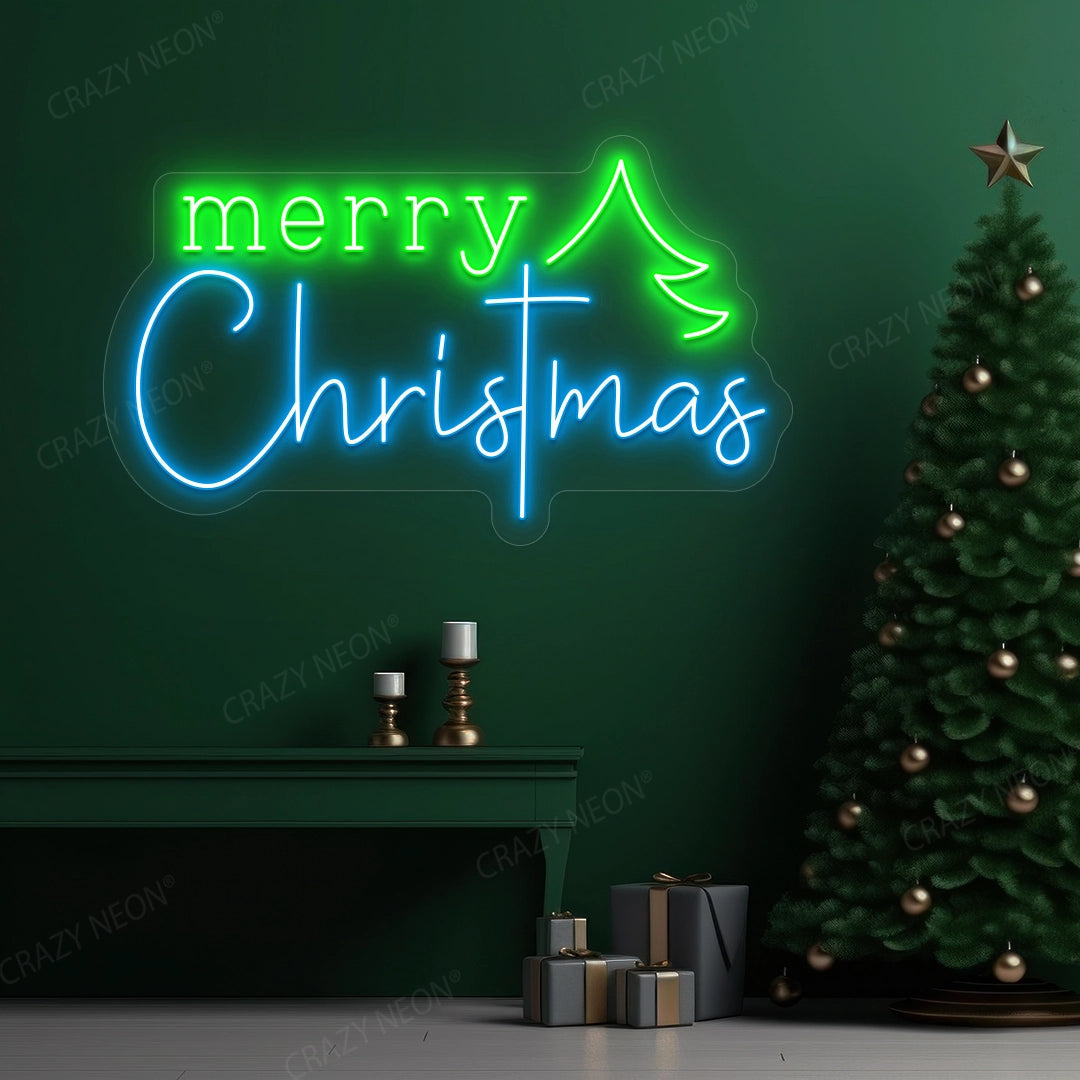 Christmas Wishes & Trees Neon Sign