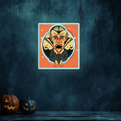 Dracula Halloween Neon Artwork