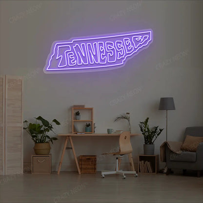 TENNESSEE Map Neon Sign