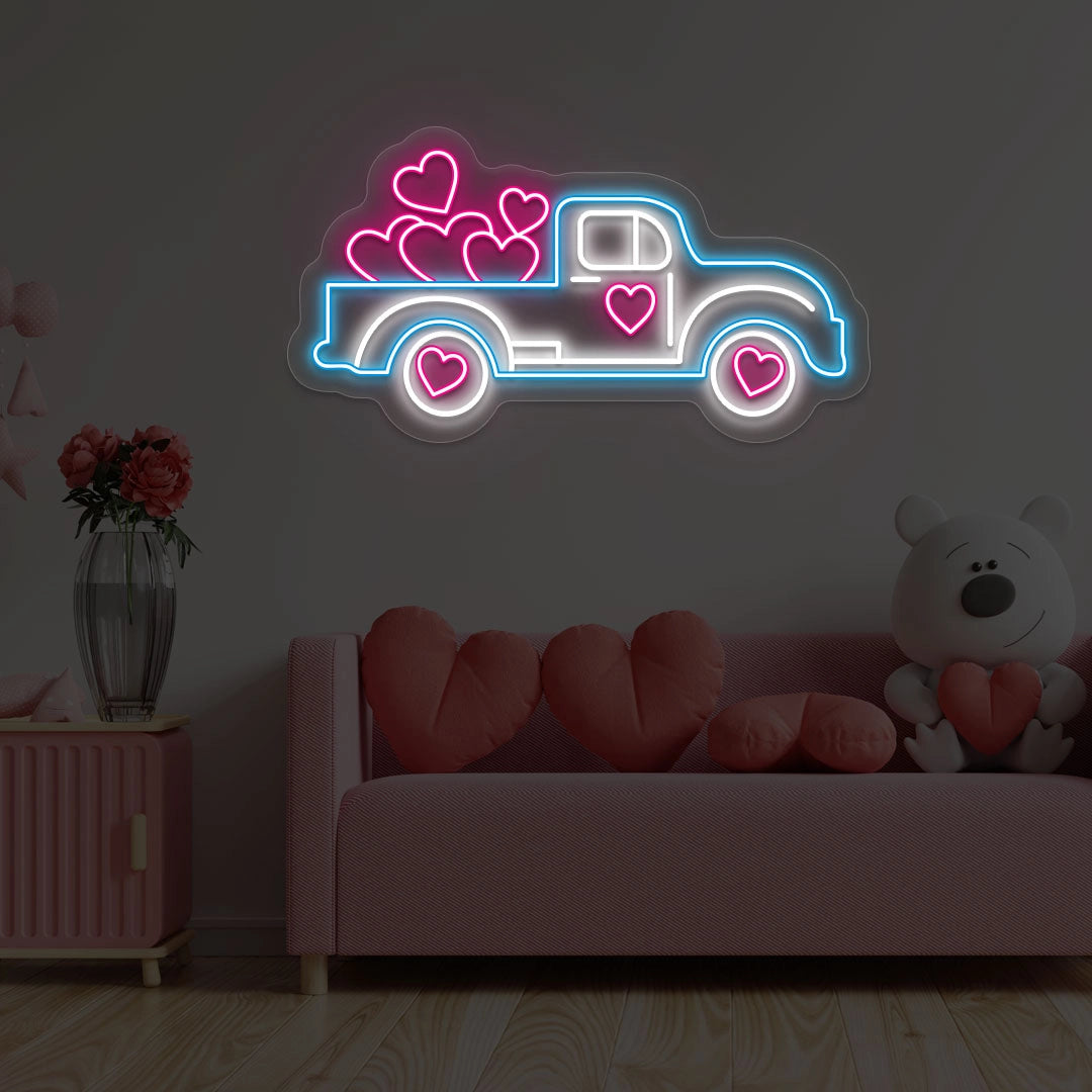 Delivering Love Truck Neon Sign