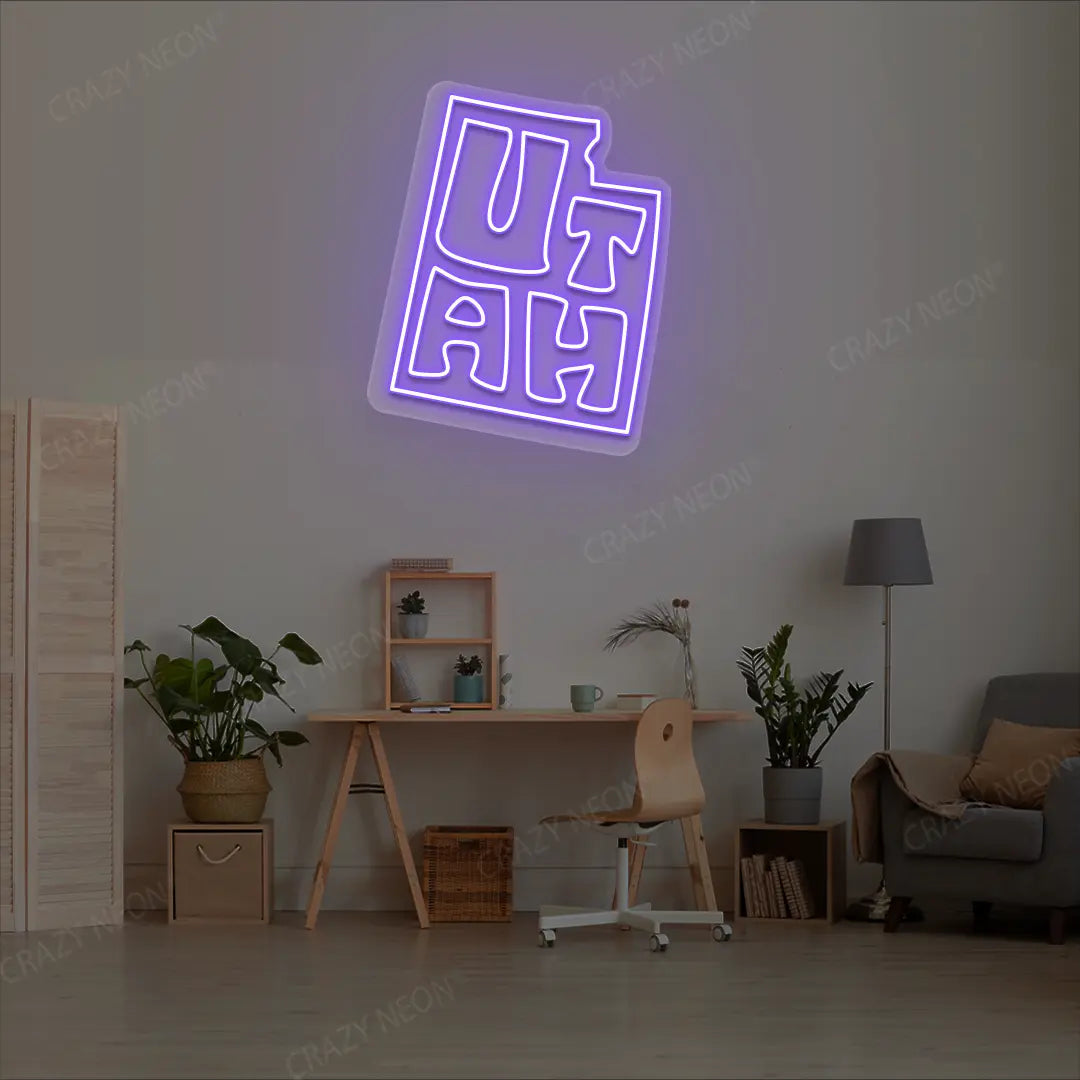 UTAH Map Neon Sign