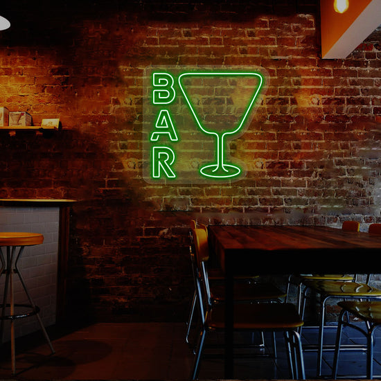 Glass and Bar Neon Sign