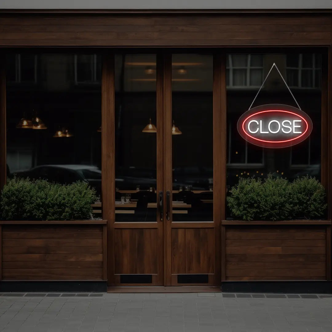 Oval Close Neon Sign