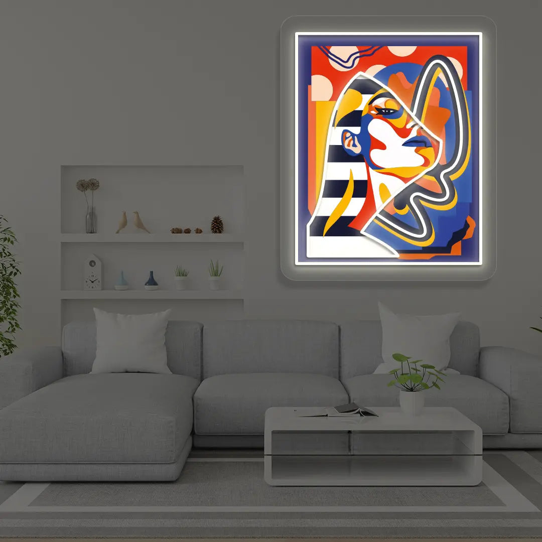 Pharaonic Abstract Neon Artwork Sign