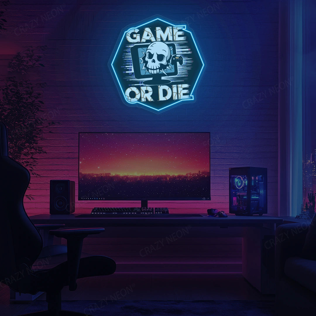 Game Or Die Neon Artwork Sign
