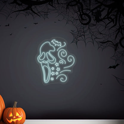 Scary Ghost Face Neon Sign