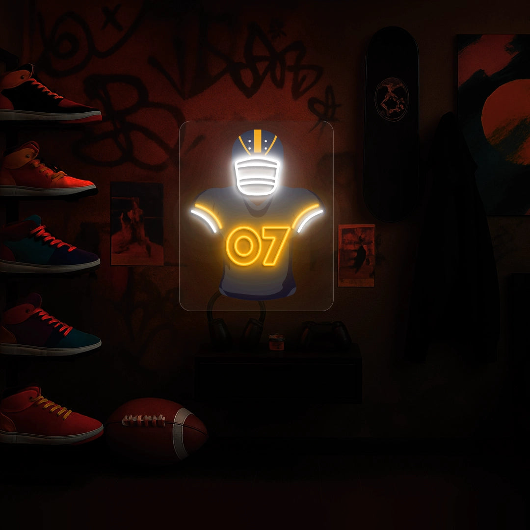 DEN Jersey Football Neon Artwork Sign