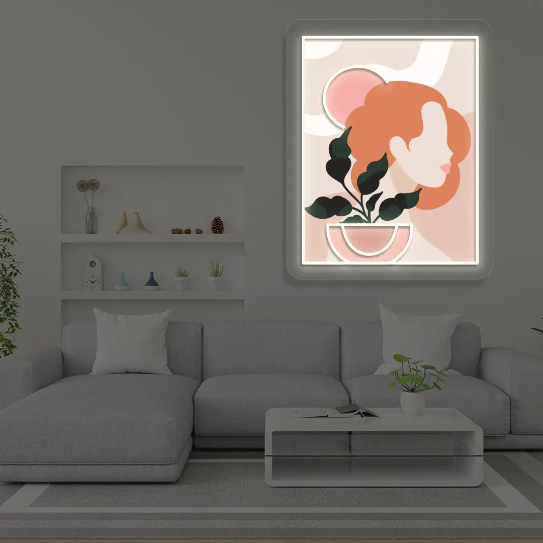 Flora Portarit Abstract Neon Artwork Sign