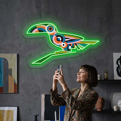 Toucan Harmony Abstract Neon Artwork Sign