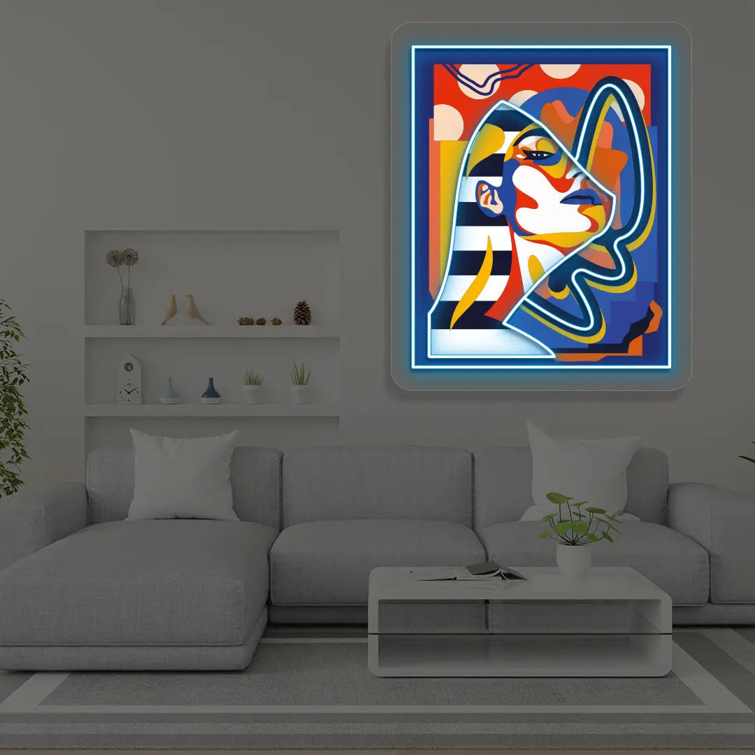 Pharaonic Abstract Neon Artwork Sign