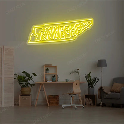 TENNESSEE Map Neon Sign