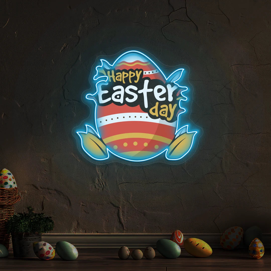 Happy Easter Day Egg Neon Artwork Sign