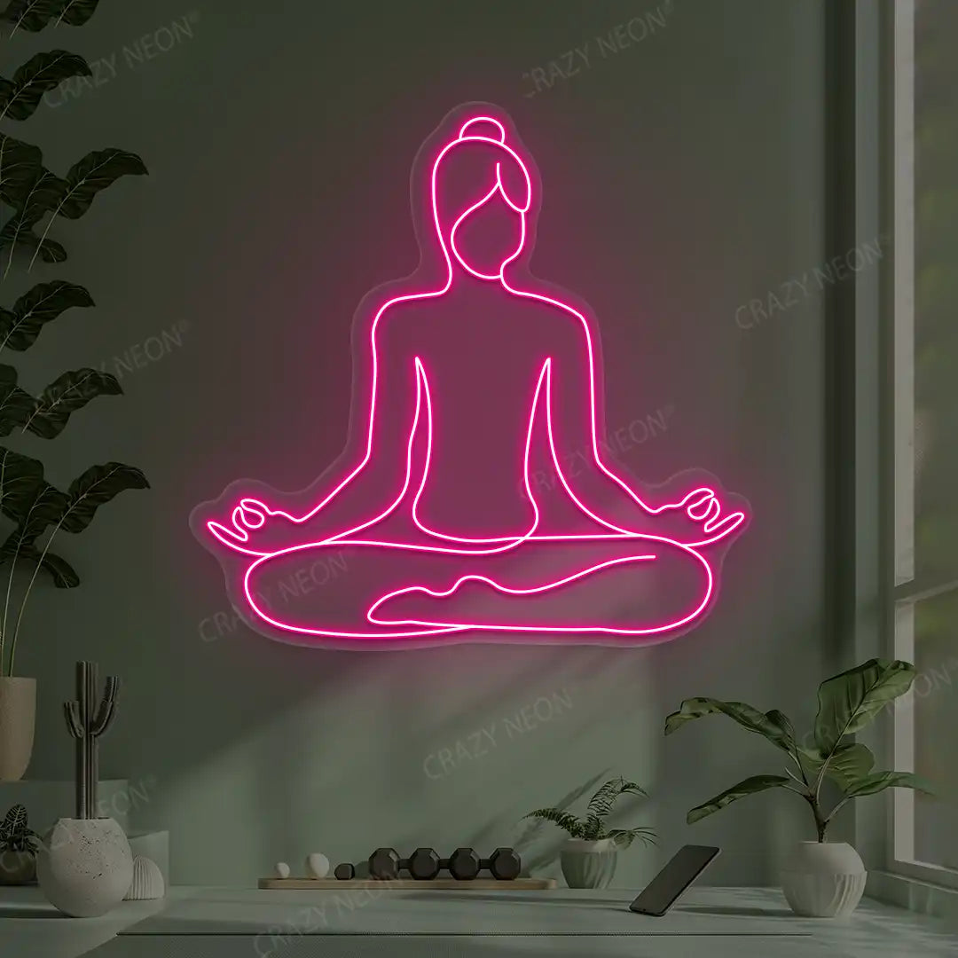 Swastikasana Contour Yoga Neon Sign