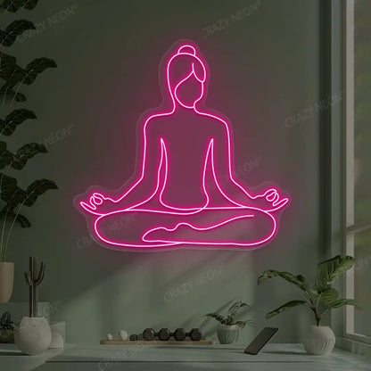 Swastikasana Contour Yoga Neon Sign