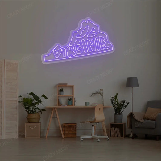 VIRGINIA Map Neon Sign