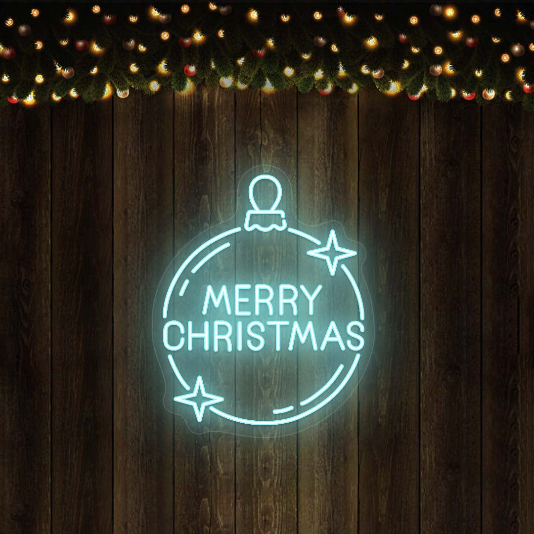 Merry Christmas Ornament (Jingle Bell) Neon Sign